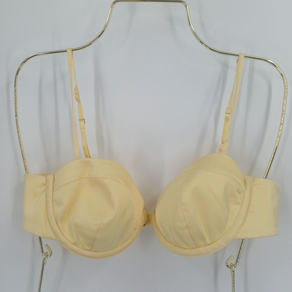 Oh Polly butter Yellow Strappy Triangle Bikini Top Size 8 swimwear bra